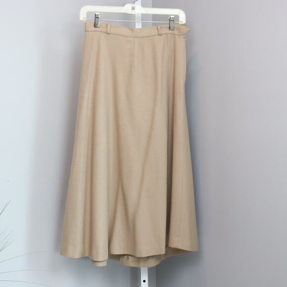 Vintage Evan-Picone Wool A-Line Skirt Beige Size 8 – Minor Flaws, See Pics - Picture 1 of 8